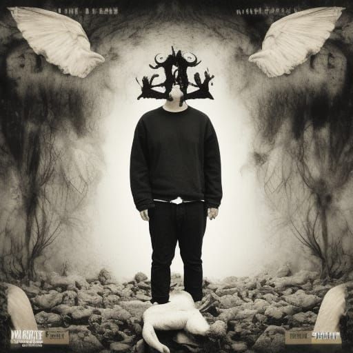 Sadcore Album Cover with Crows Feet and Branches