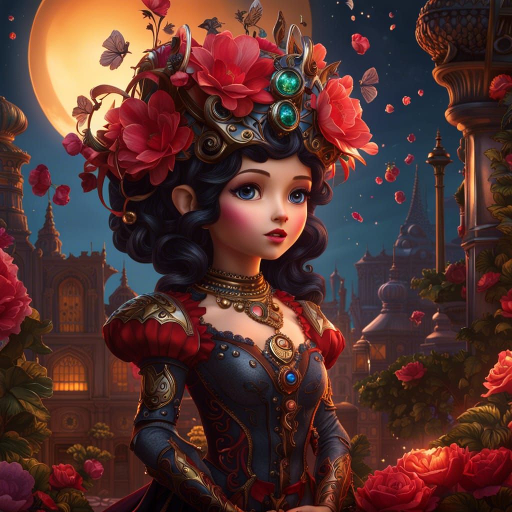 Clockwork Valentine Fairy in Detailed Digital Painting