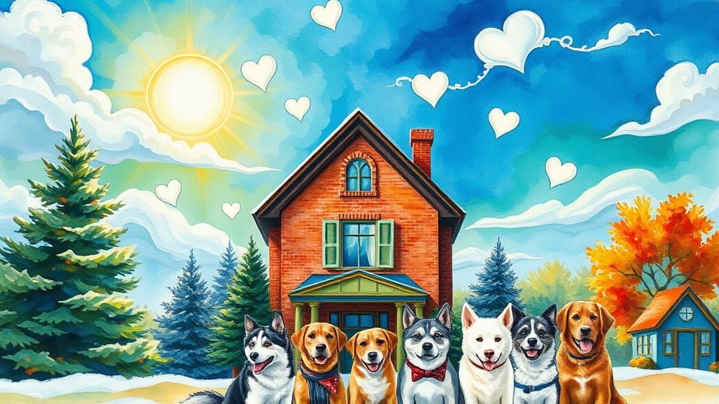 Whimsical Watercolor Logo in a Dreamlike Sky