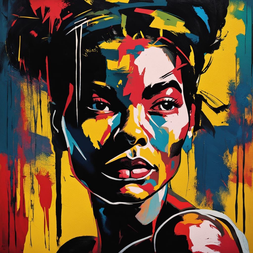 Empowered Woman in Moody Oil Painting