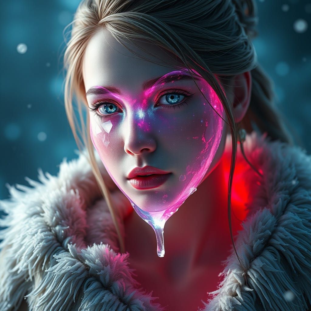 Frozen Heart Portrait in Vibrant Colors