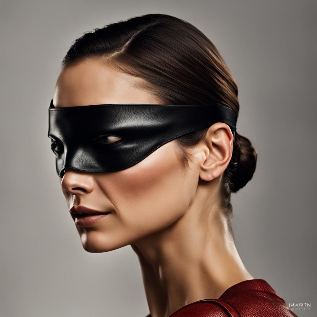Gal Gadot Portrait with Leather Blindfold