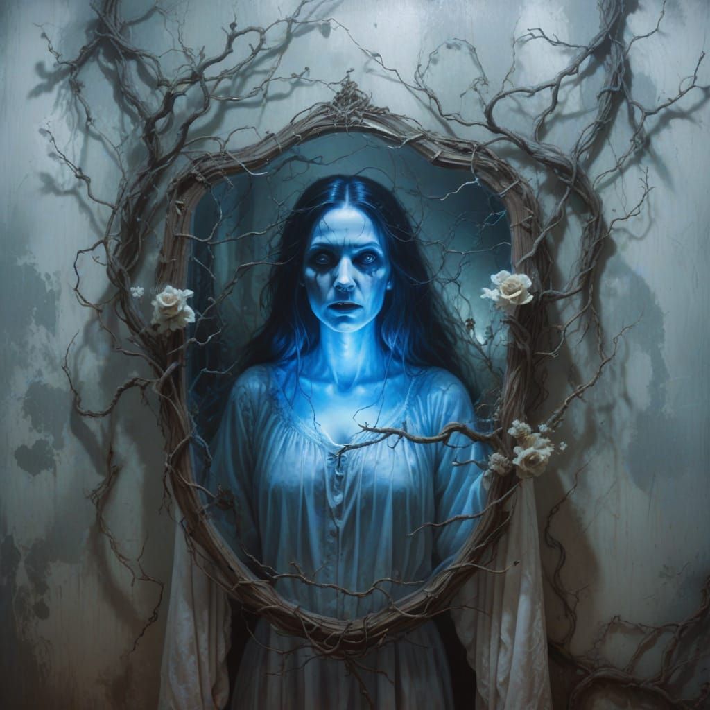 Ethereal Woman Paints on Wall in Haunting, Hyper-Detailed Sc...