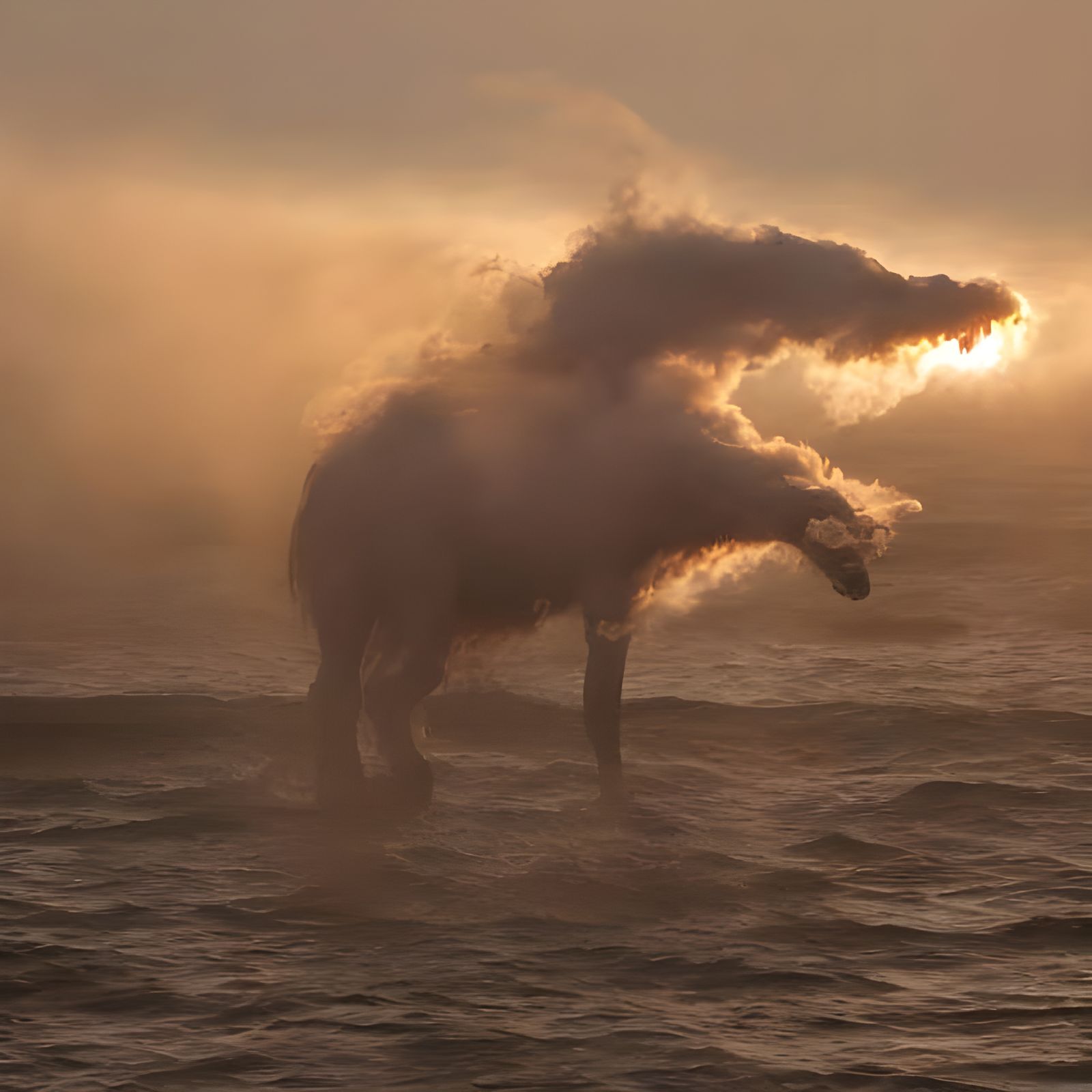 Futuristic City with Bizarre Creatures, Digital Art