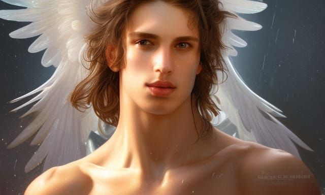 Ethereal Angelic Male Model Portrait