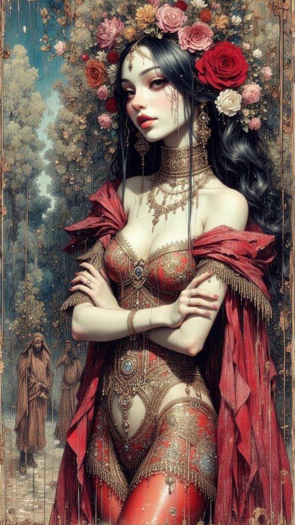 Goth Grunge Beauty Portrait in Concelo Style