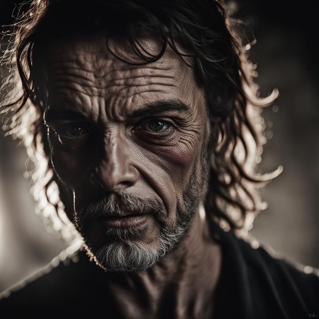 Dramatic Portrait in High Contrast Style