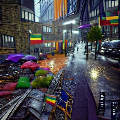 Nostalgic Rainy City in Realistic 8k Resolution