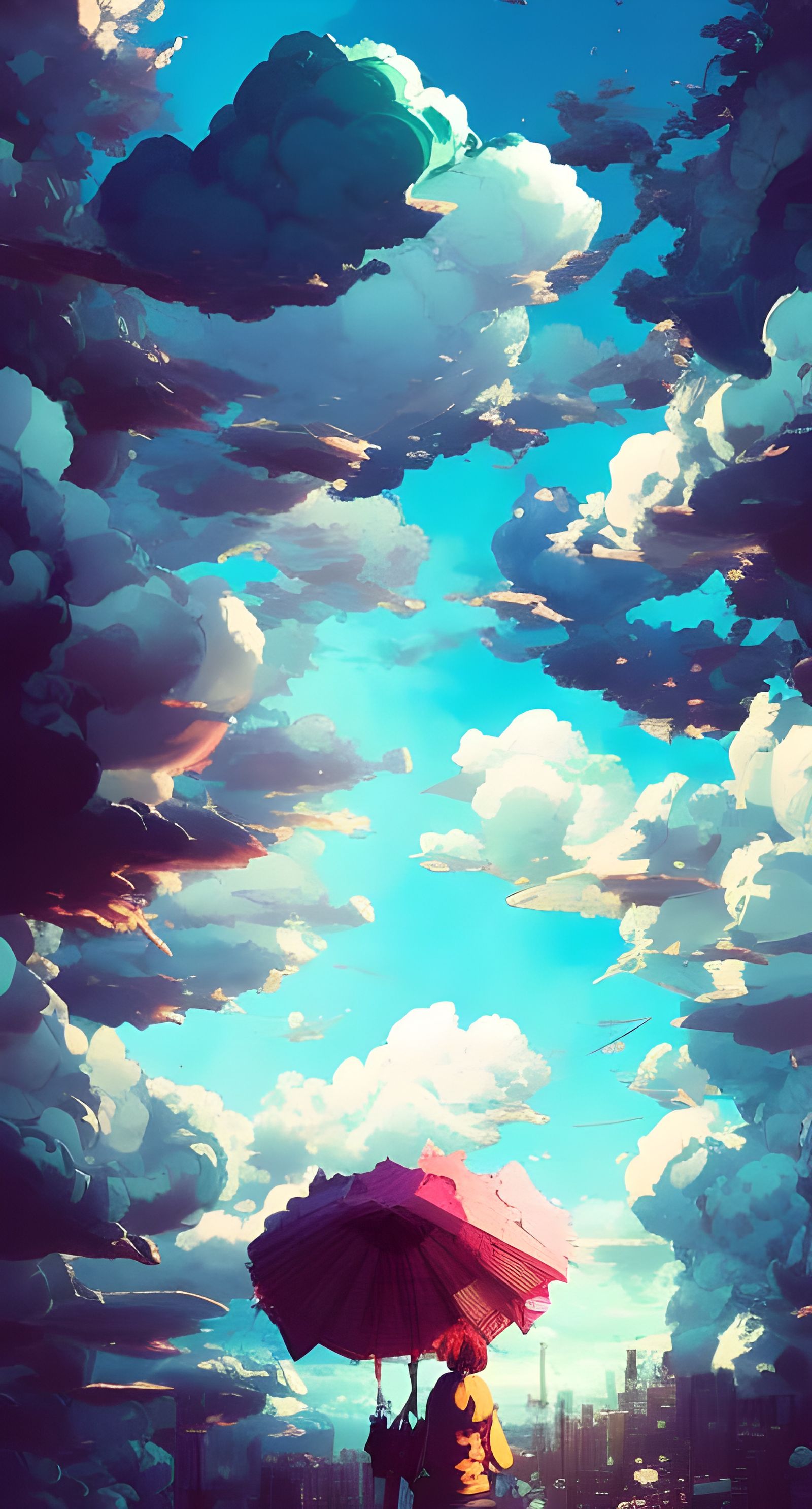 Japanese Cloudscape: Detailed Concept Art