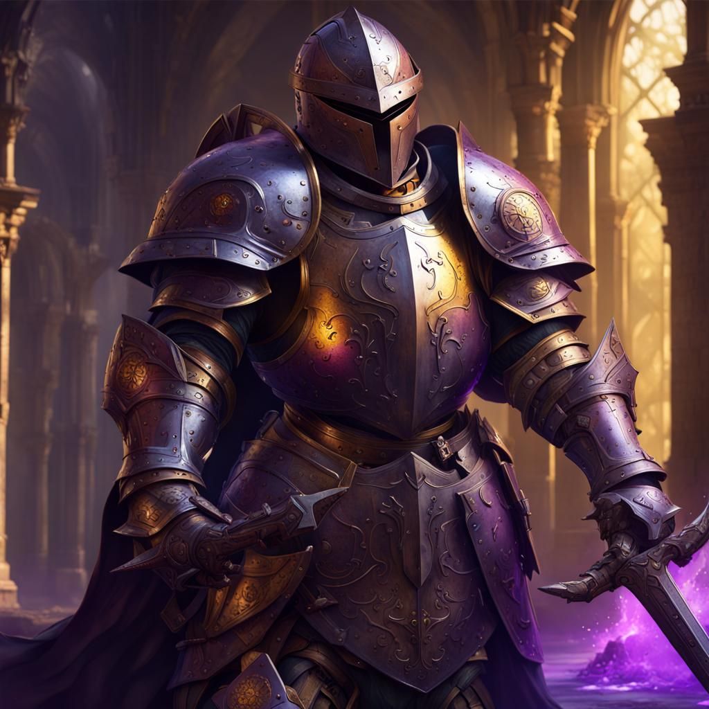 Hyperdetailed Armored Knight in Dark Fantasy Style