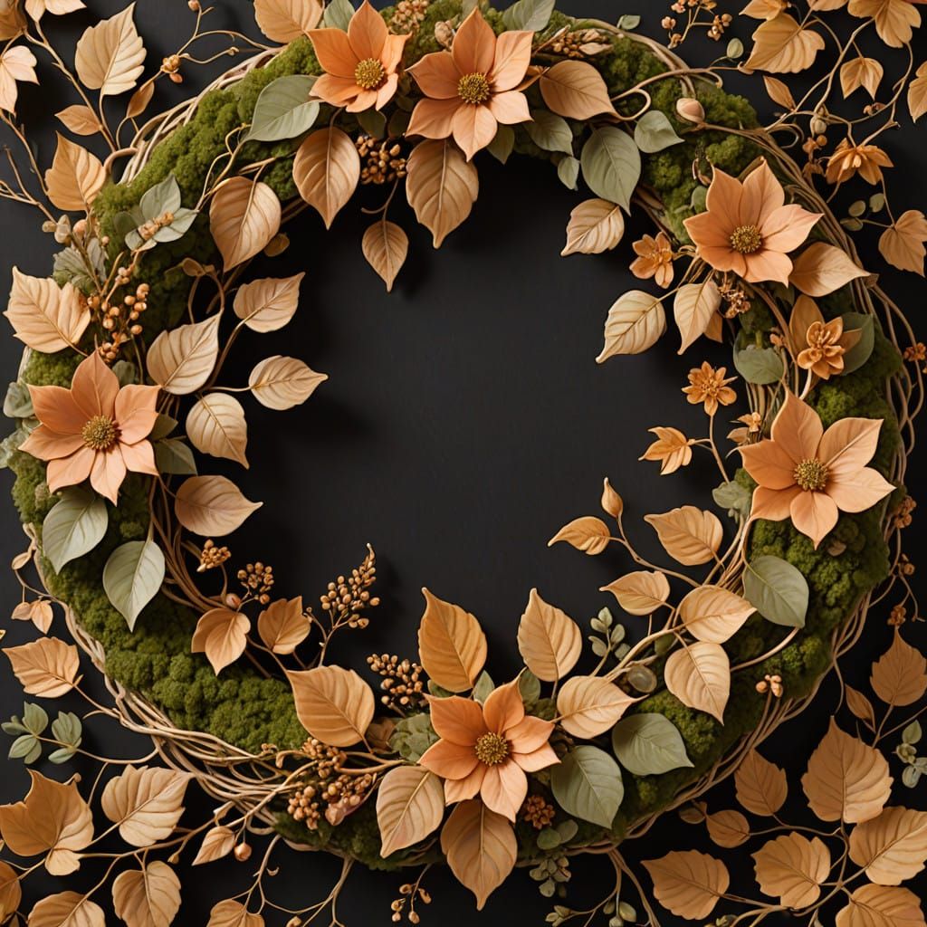 Autumn Wreath in Intricate Golden Baroque Style