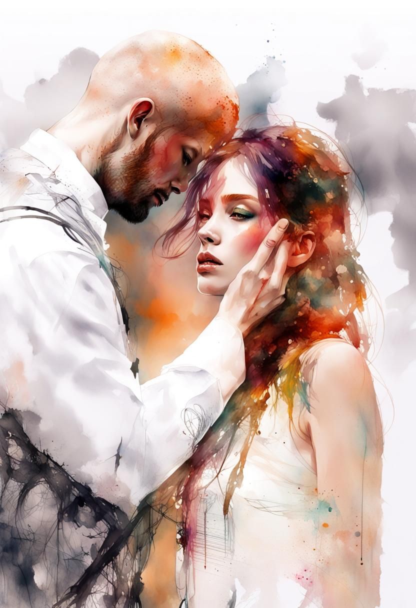 High Contrast Digital Watercolor Illustration