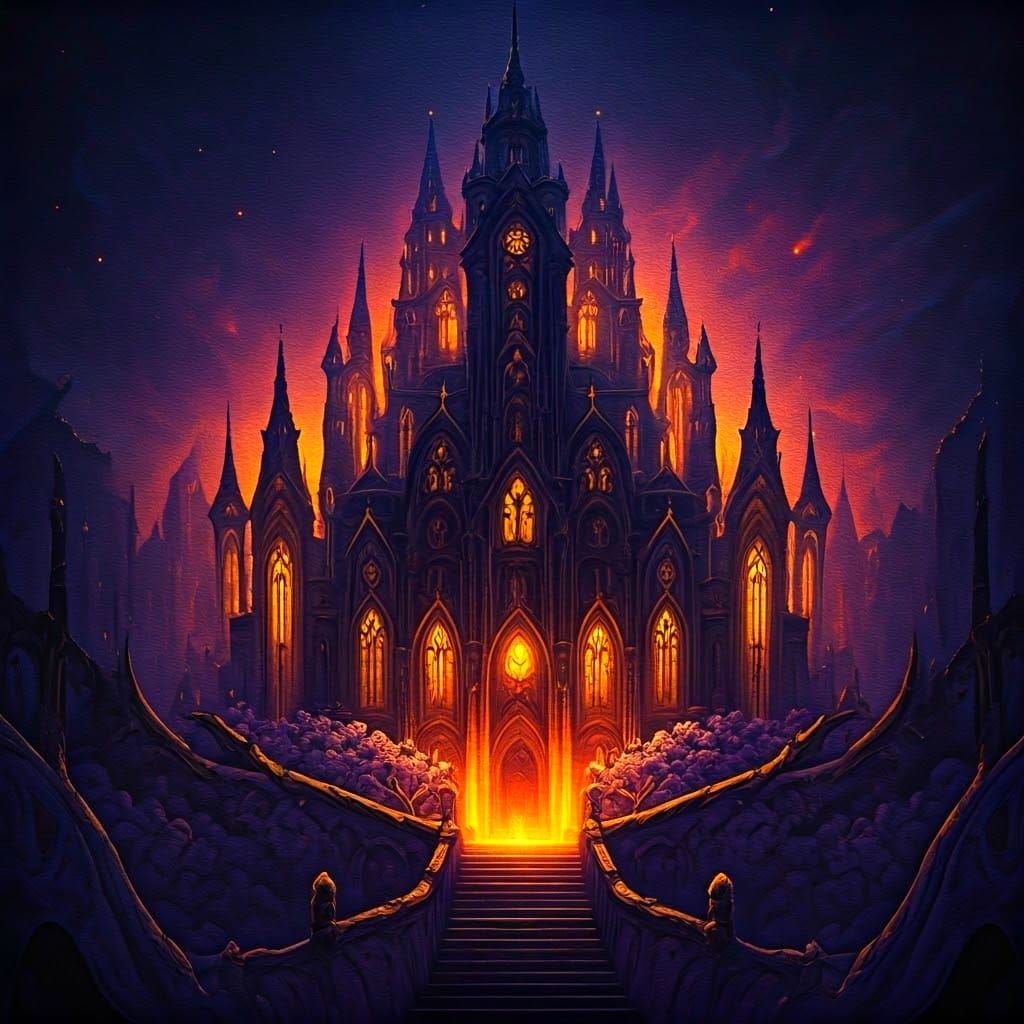 Dramatic Abstract Art in Gouache and Watercolor Style