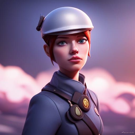 Soldier Girl in 3D Digital Art Style