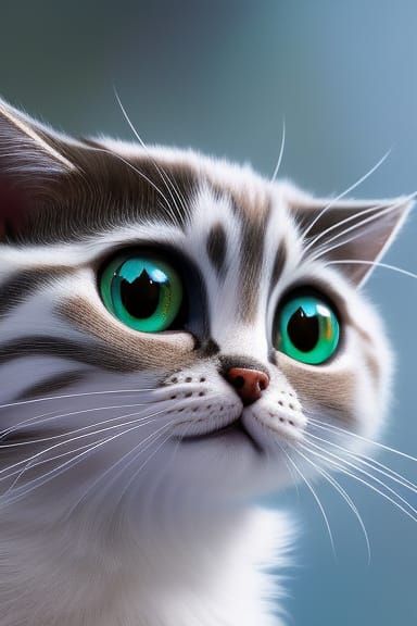 Adorable Kitty Cat in a Rose Garden