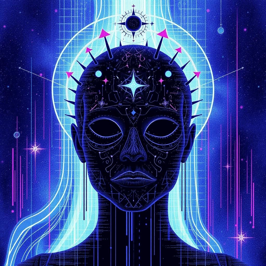 Maximalist Abstract Constellation with Glitch Effects