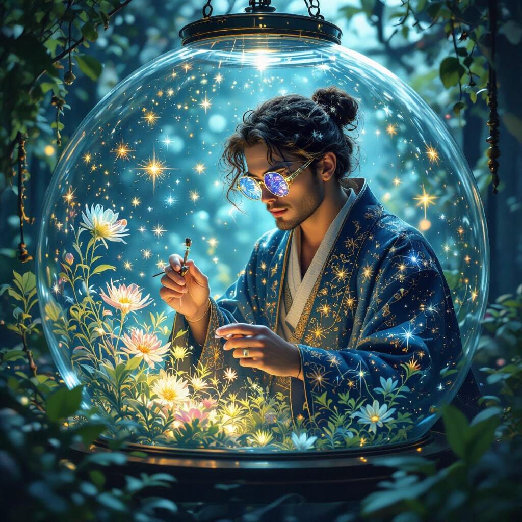 Celestial Zoologist Studies Bioluminescent Life