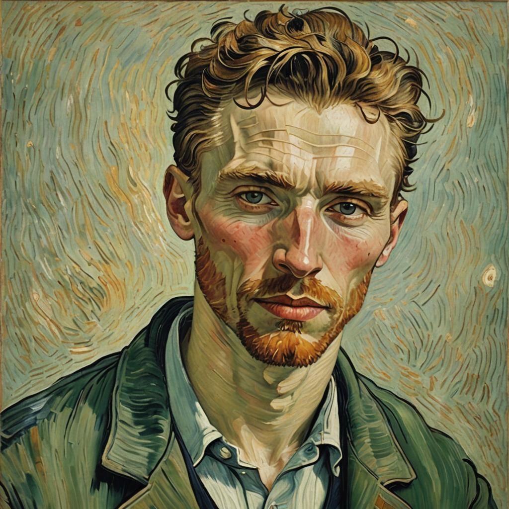 Portrait of Young Man in Van Gogh Style