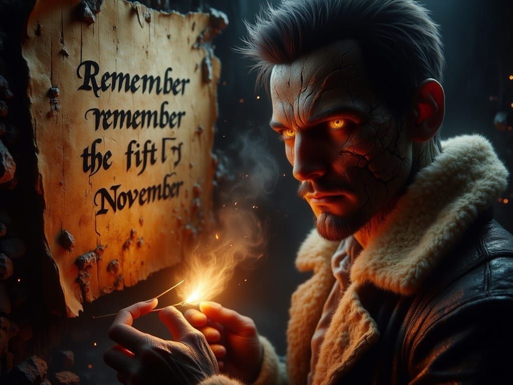 Baroque Art of Gunpowder Plotter Lighting Fuse