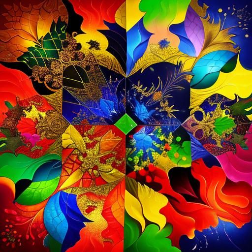 Colorful Fractal Koch Snowflake in 3D