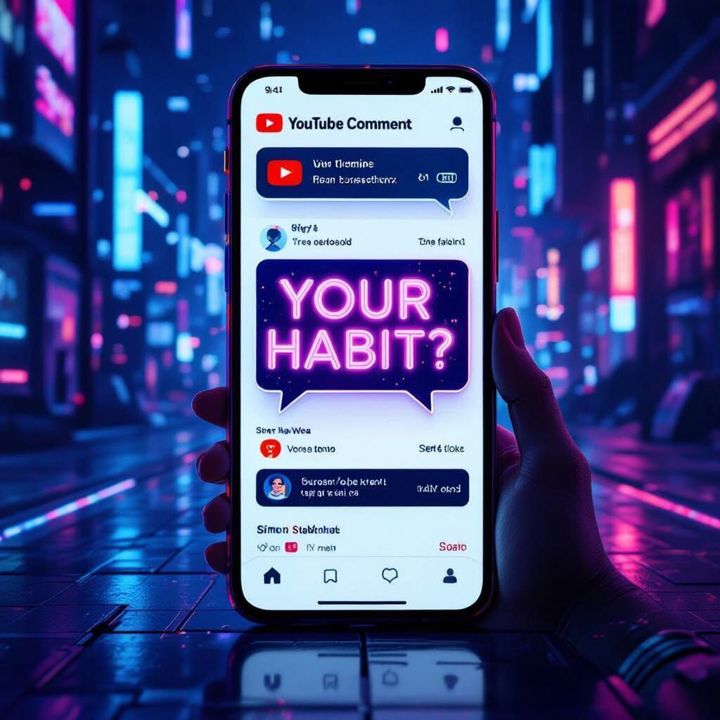 YouTube Comment Section in Neon Dystopian Style