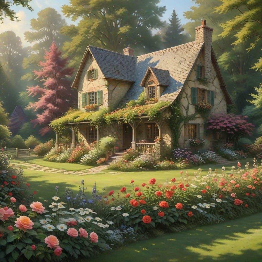 Cozy Forest Retreat in Warm, Golden Light