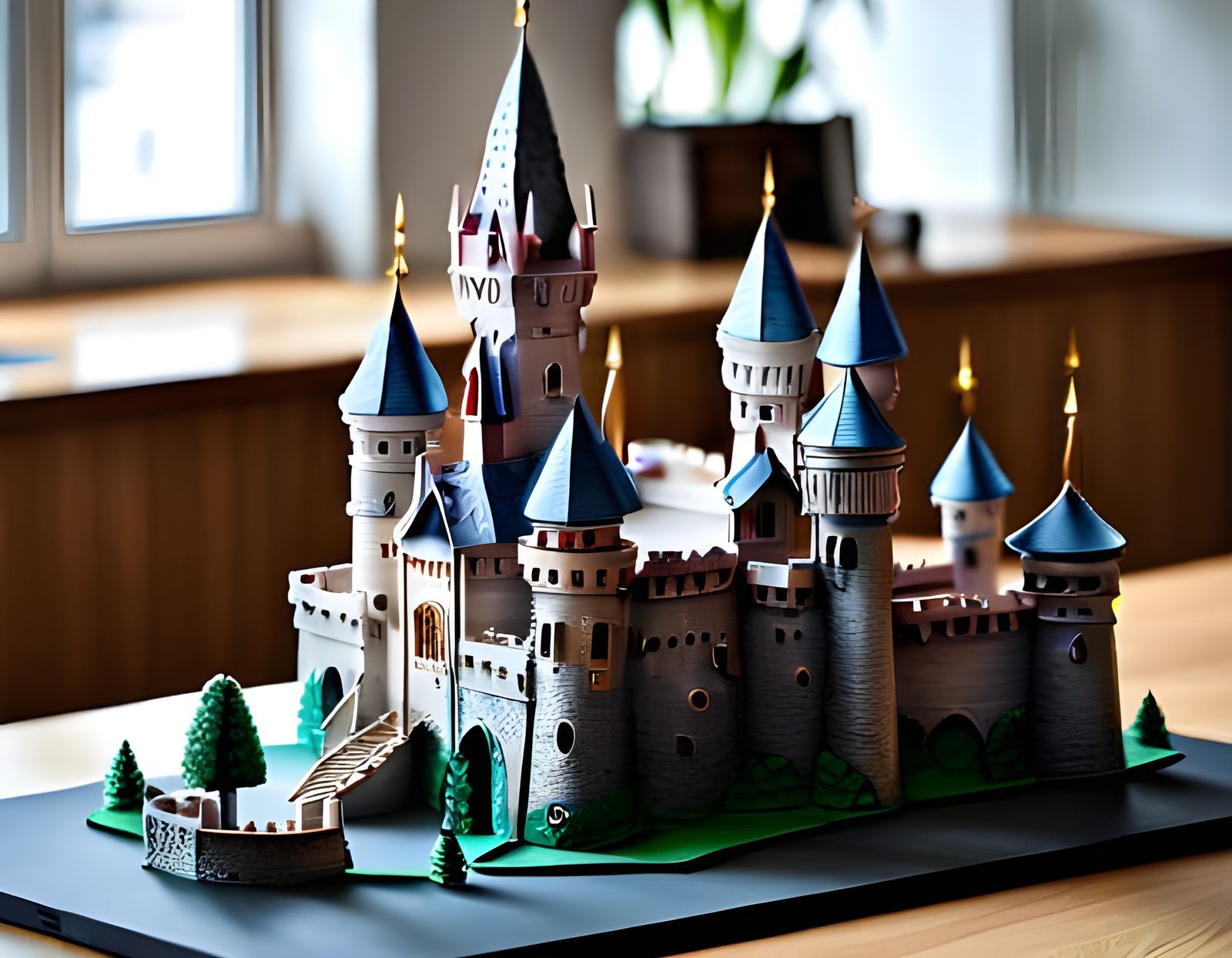 Medieval Castle Quilling Paper Art Sculpture