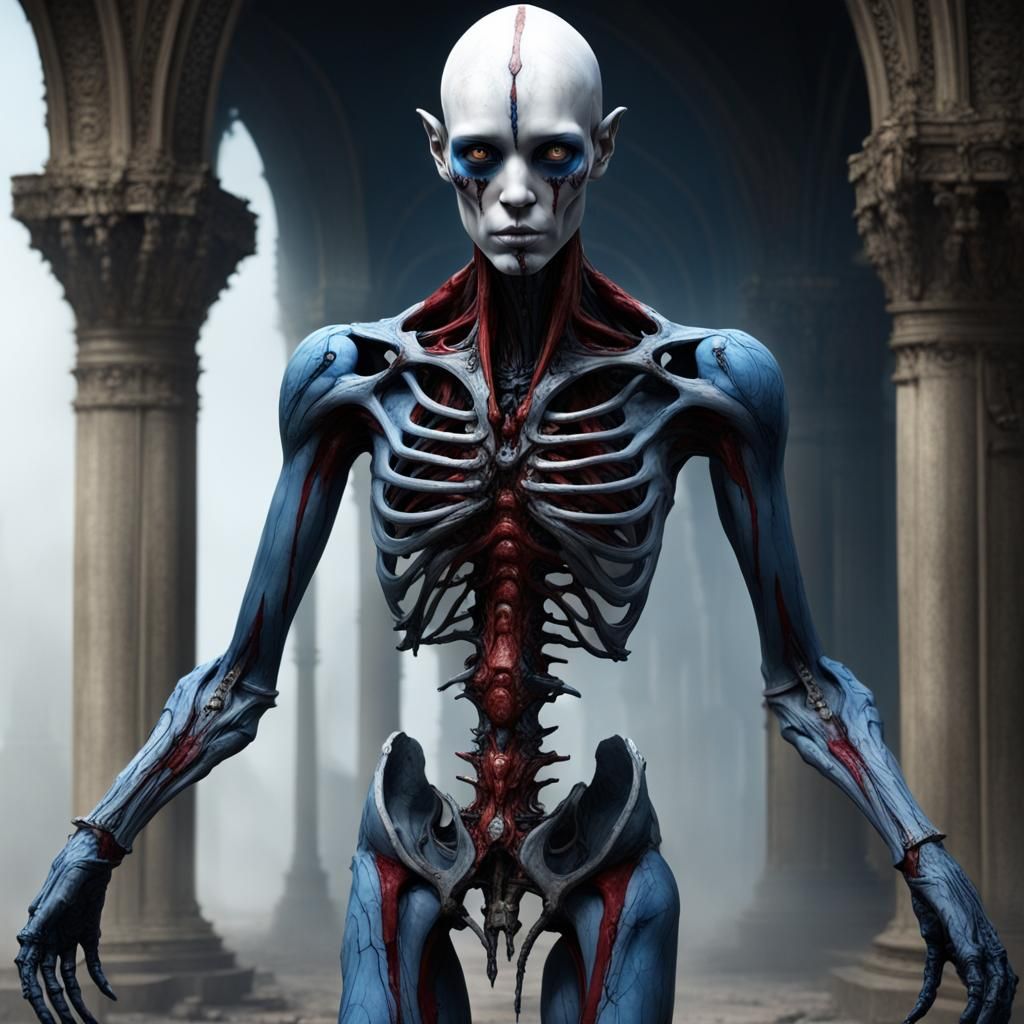 Detailed Forkrul Assail Concept Art in 8k