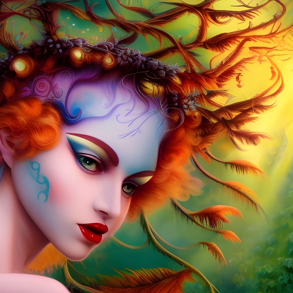 Forest Fairy Portrait in Volumetric Lighting