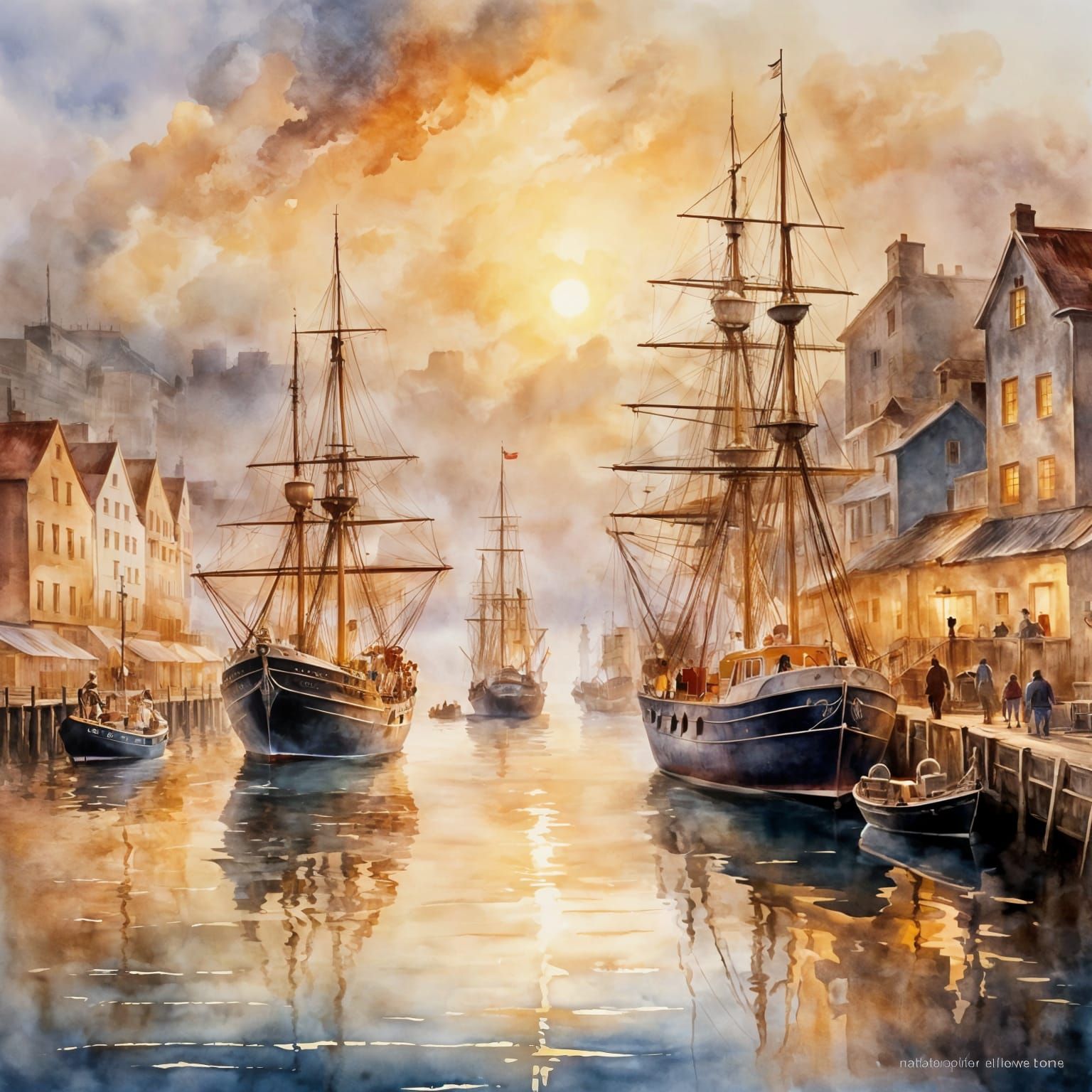 Seaside Workers at the Harbor