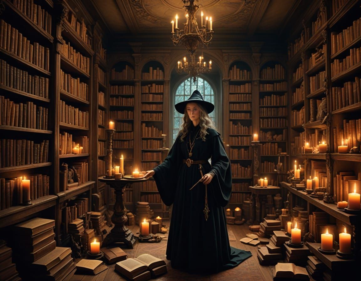 Surreal Library of Whimsical Wonders in Magical Realism Styl...