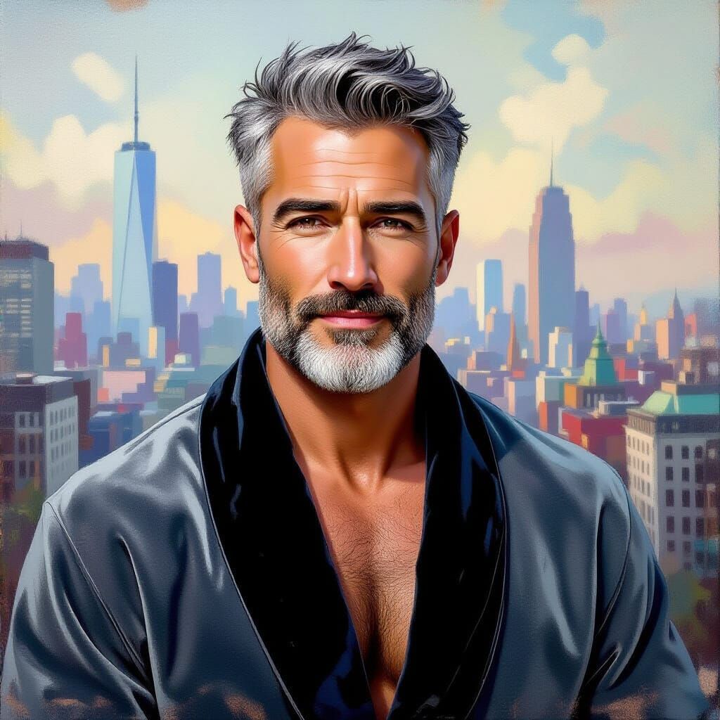 Impressionist Portrait of a Smiling, Sad Man