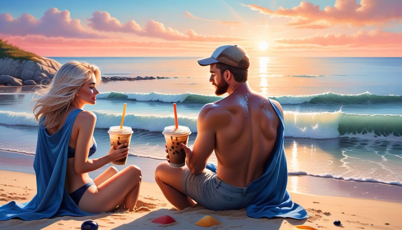 Iced Coffee On the Beach