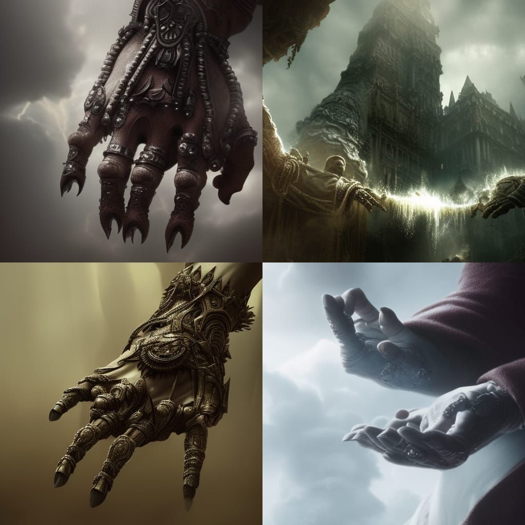 Dramatic Hands in Digital Matte Painting Style
