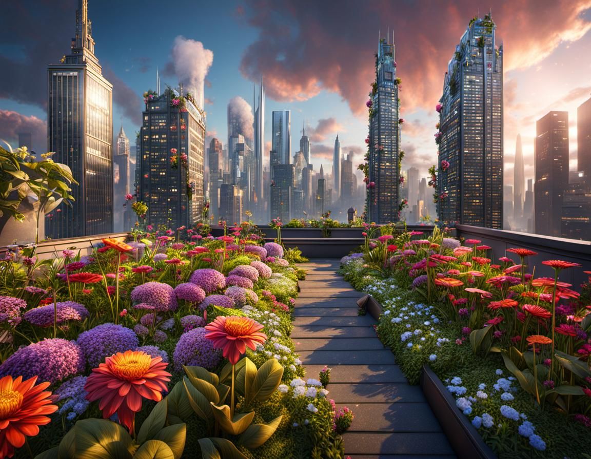 Blooming Skyscrapers: An Urban Garden Fantasy