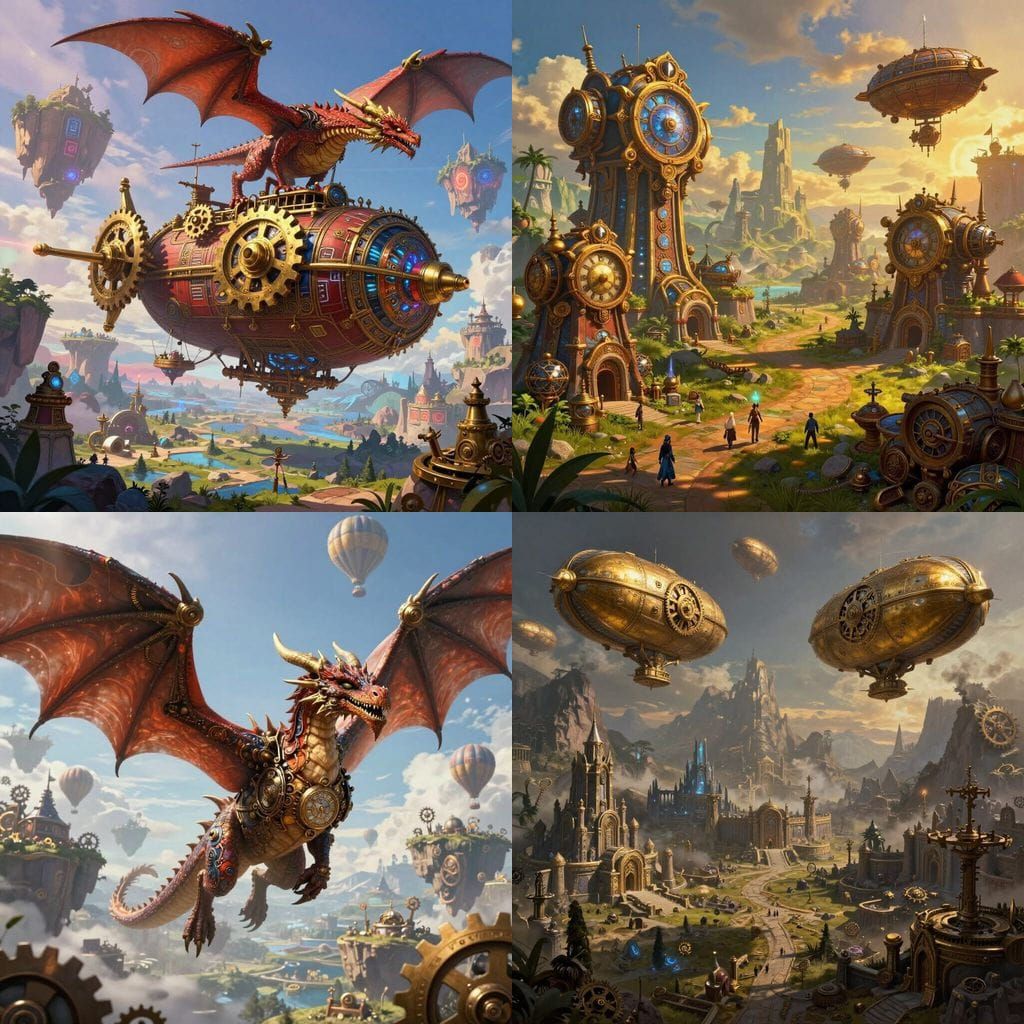 Fantasy World of Warcraft Steampunk D&D Fusion