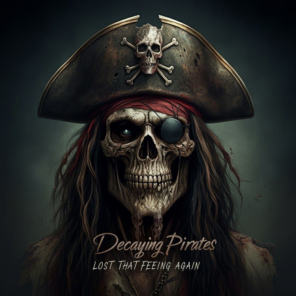 Hyperrealistic Decaying Pirates Rock Band Album Cover