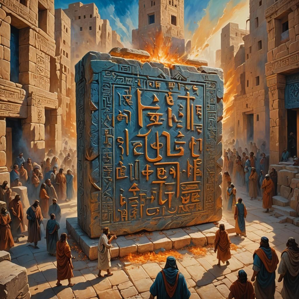 Biblical Surrealism: Ancient Stone Tablet