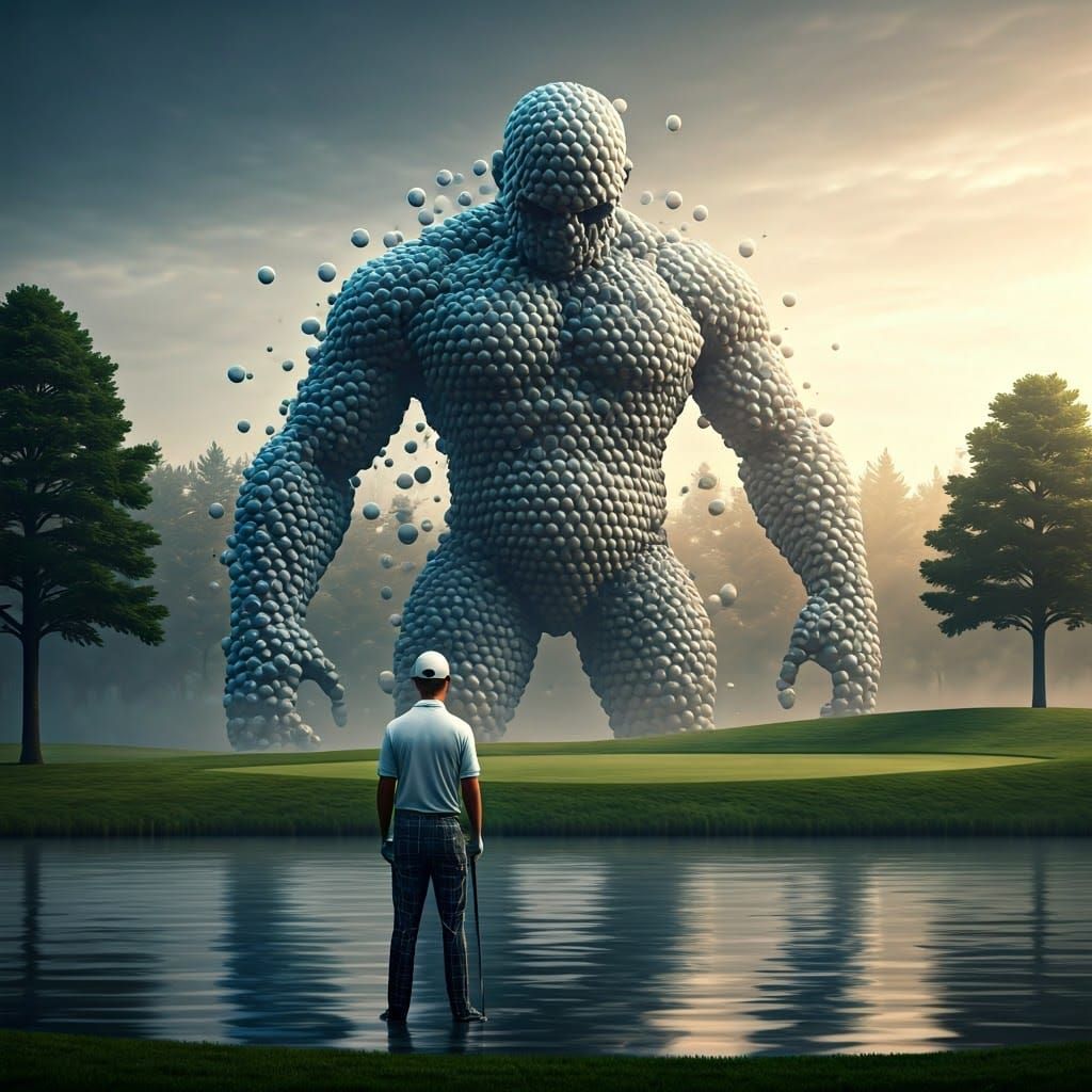 Golf Ball Golem Emerges on the Golf Course