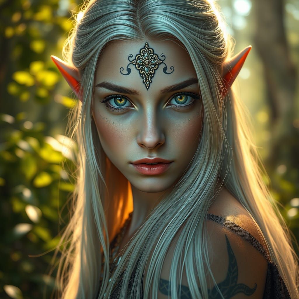 Retrato de una hermosa elfo