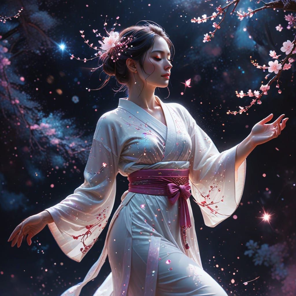 Celestial Being Dancing at the Edge of the Universe