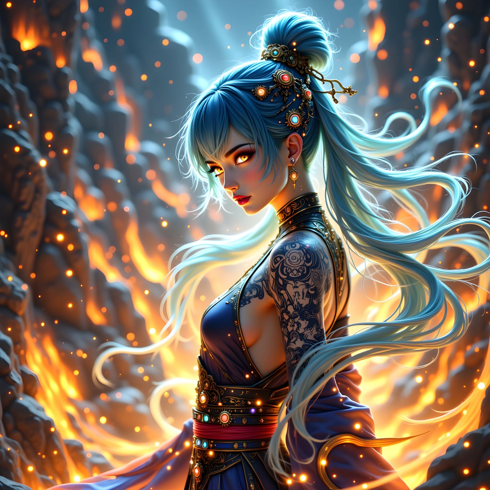 Cyberpunk Goddess Mastered in Taichi