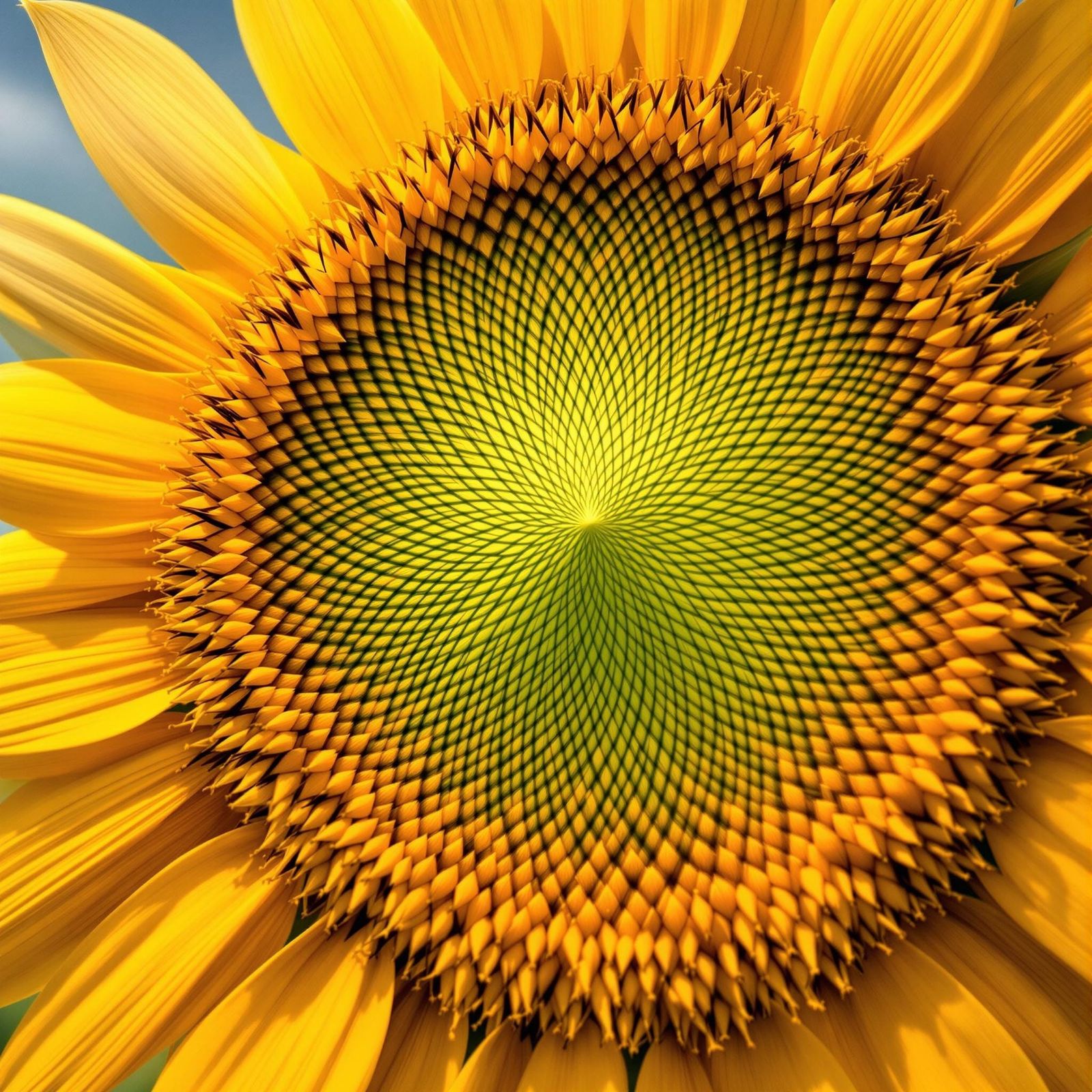 Macro Sunflower in Impressionistic Style