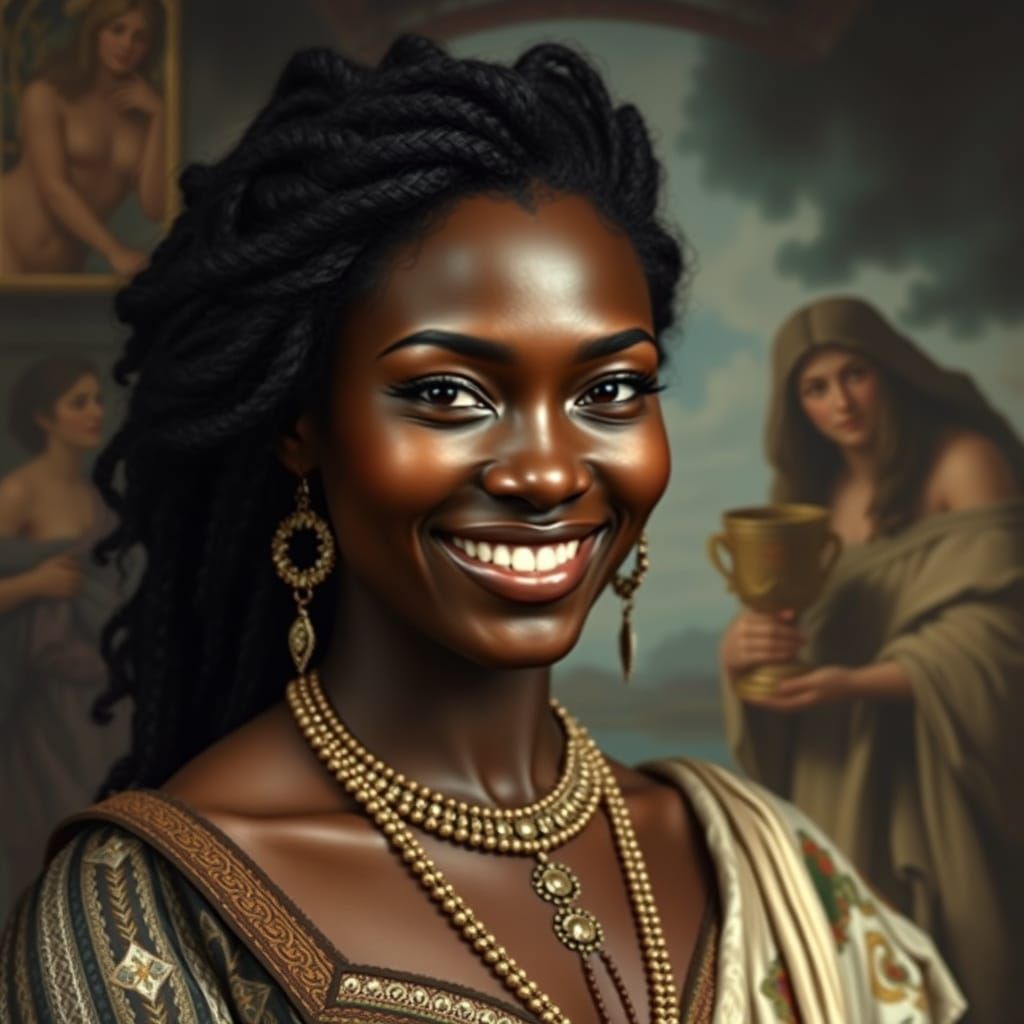 Elegant Woman in Classical Art Style