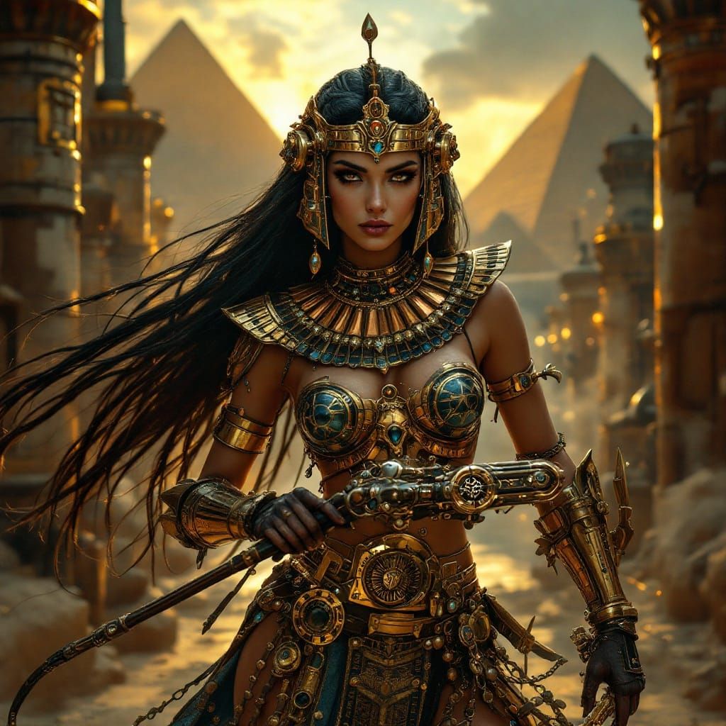 Surreal Steampunk Ancient Egyptian Warrior