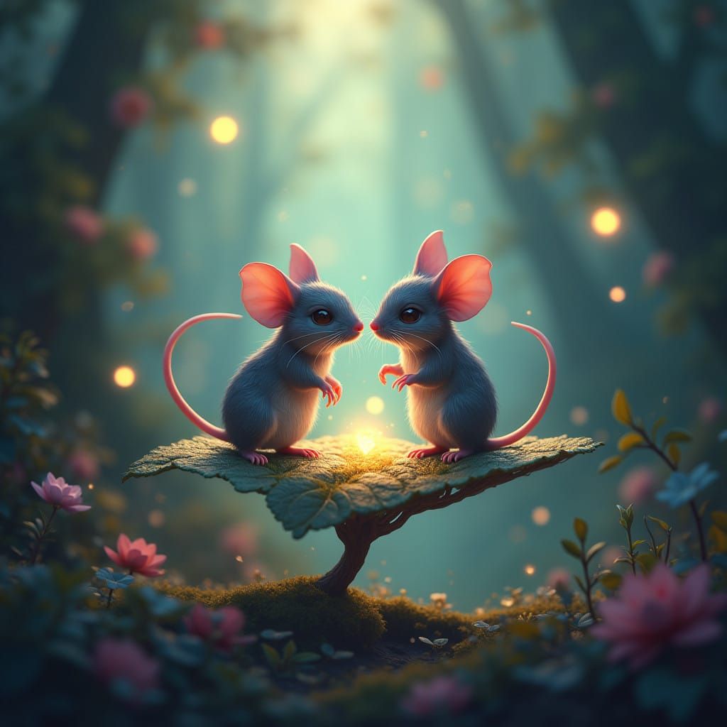 Mice in Whimsical Fantasy Realm