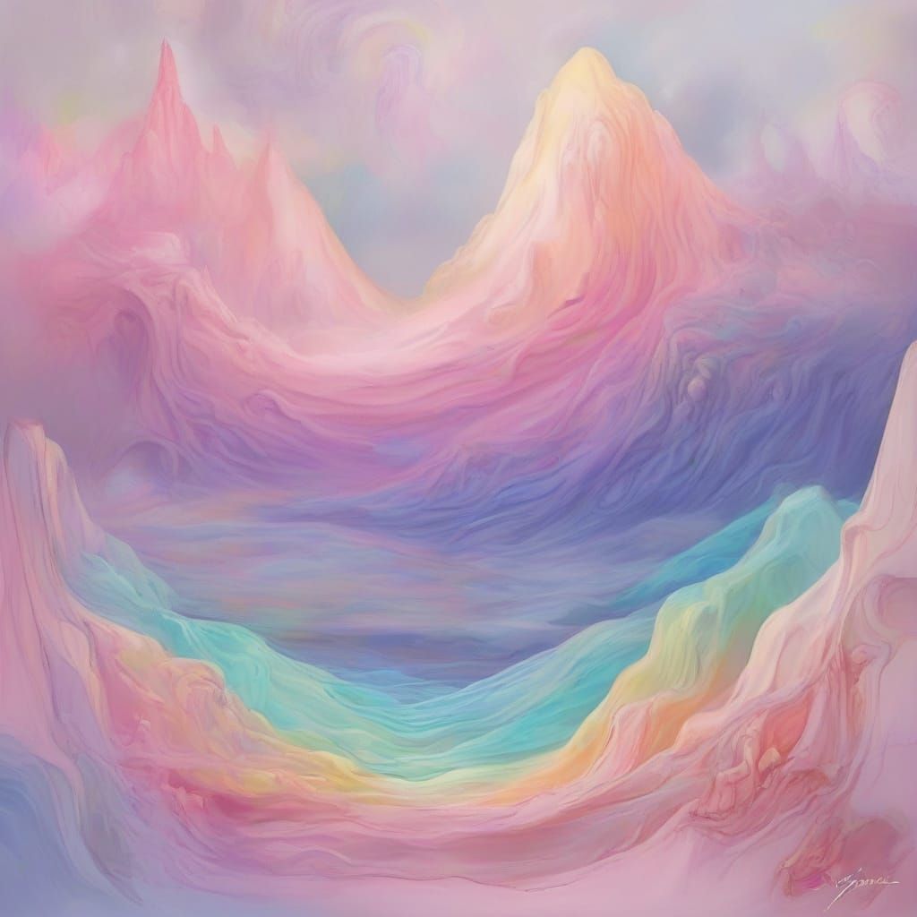 Psychedelic Desert Landscape with Swirling Horizon