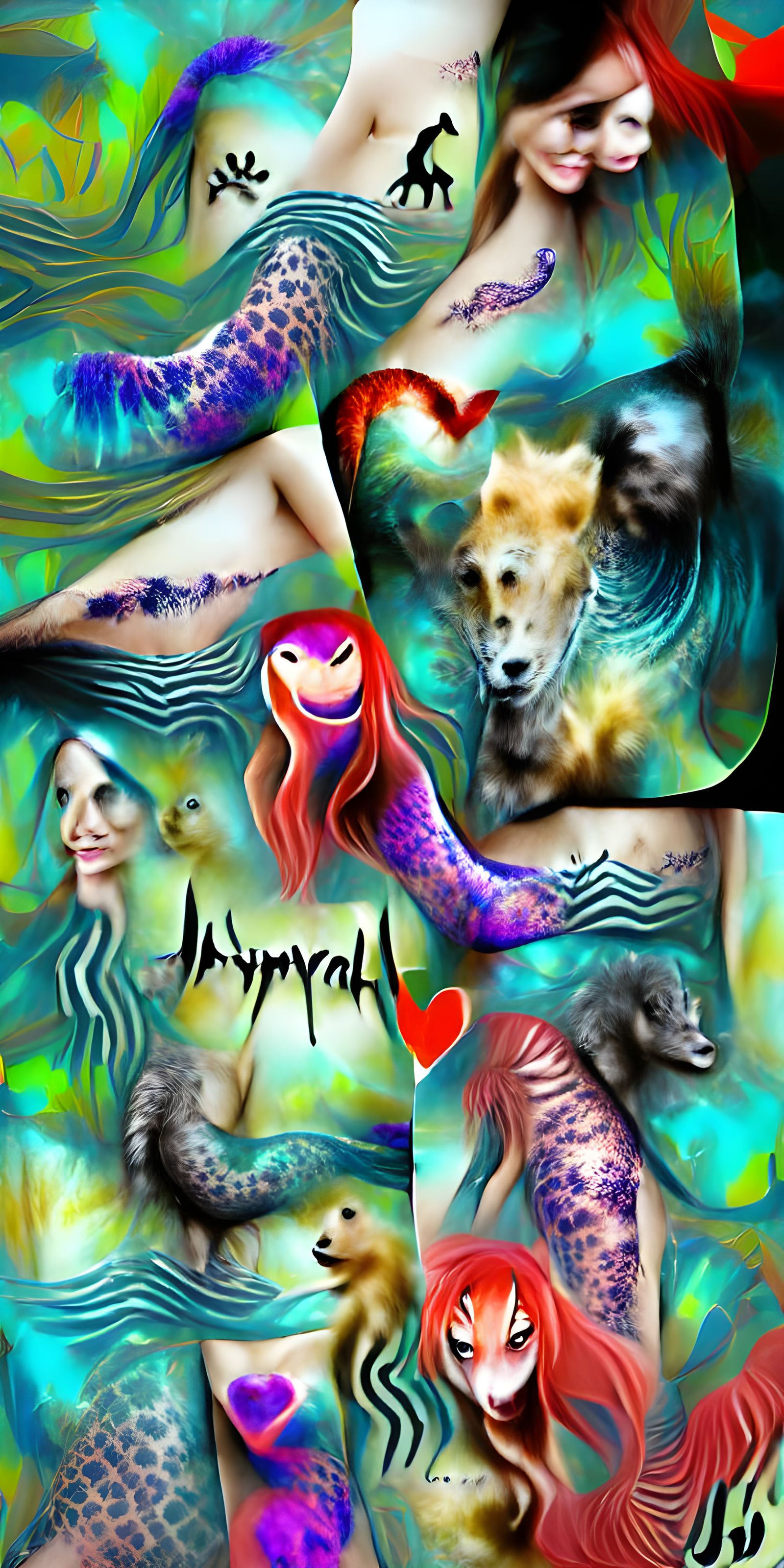 Abstract Cryptid Mermaid Animal Love and Hope
