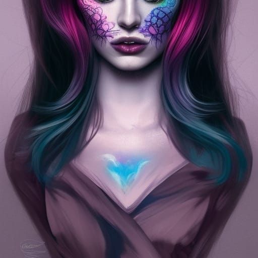 Elegant Ghost Portrait in Dark Fairytale Style