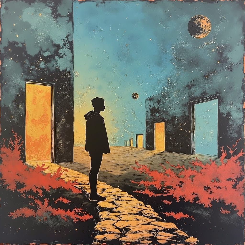 Dreamlike Doors of Perception in a Surreal Landscape